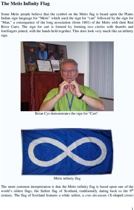 Metis Infinity Flagand Sign Language Demonstration PNG image