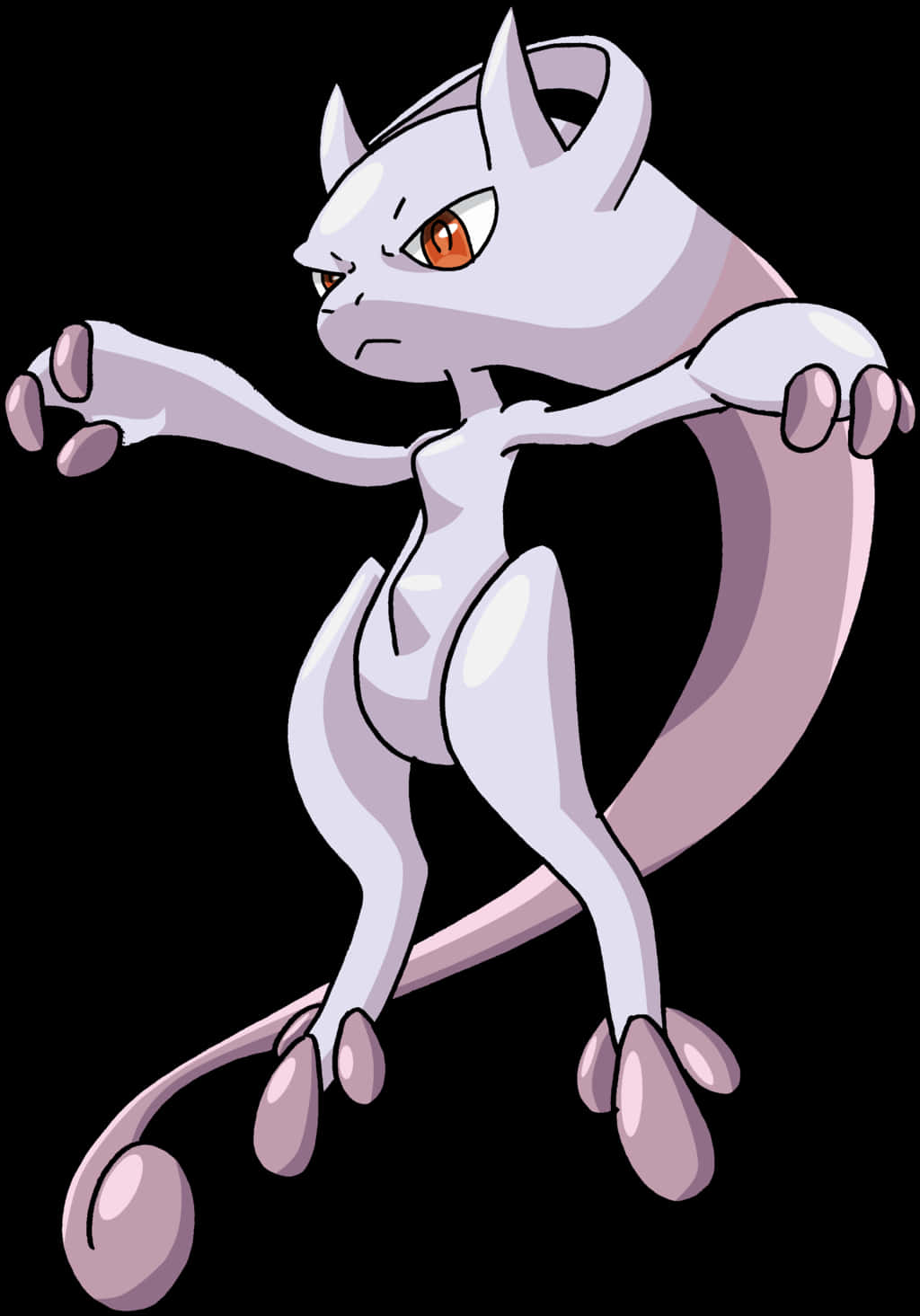 Mewtwo Pokemon Character Art PNG image