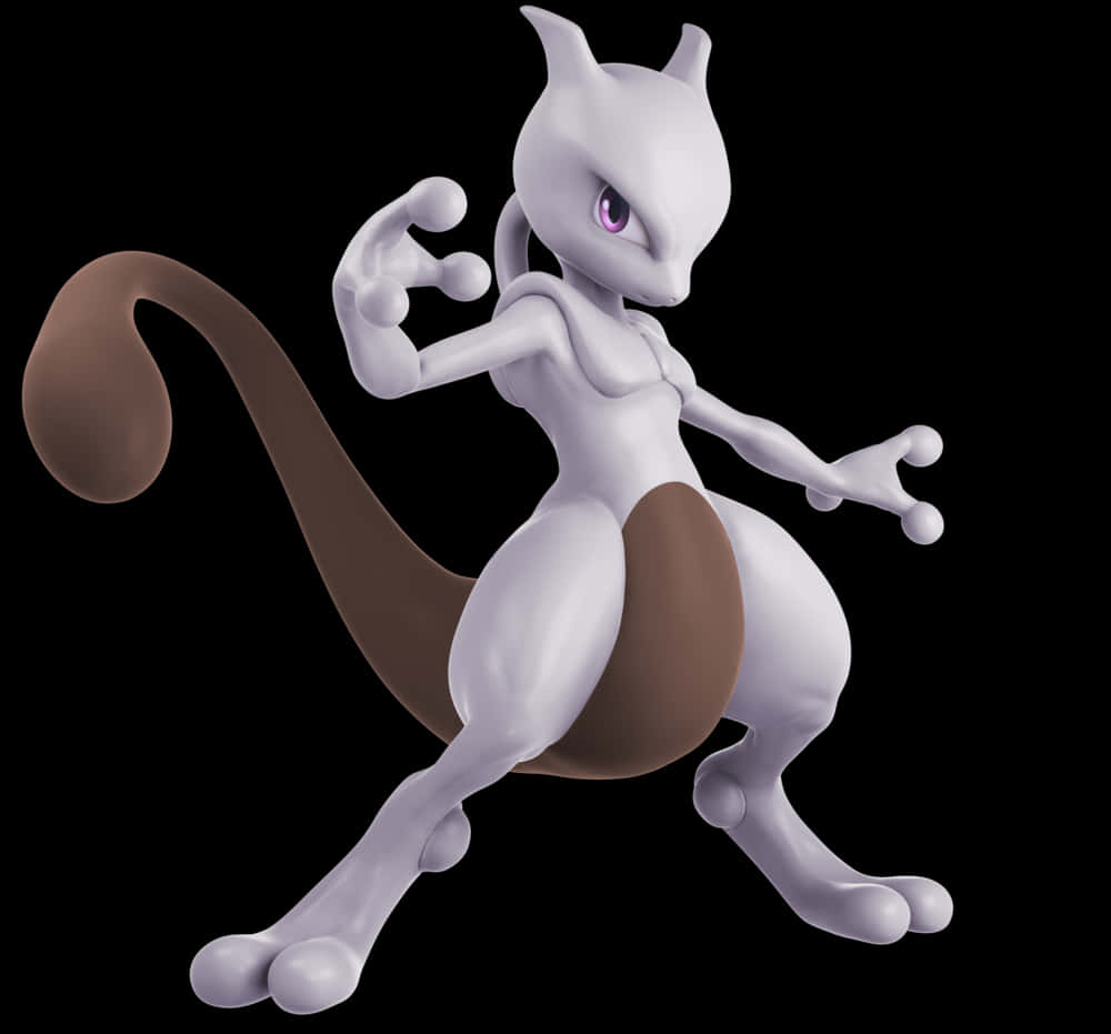 Mewtwo Pokemon Character Pose PNG image