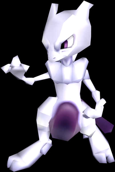 Mewtwo Pokemon3 D Model PNG image