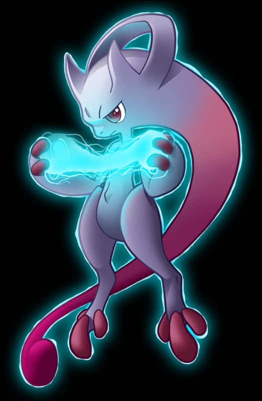 Mewtwo Psychic Power Display PNG image