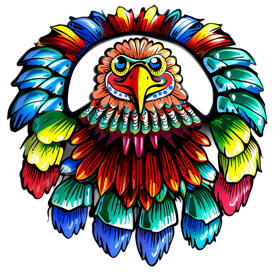 Mexican Eagle In Traditional Art Png 06132024 PNG image