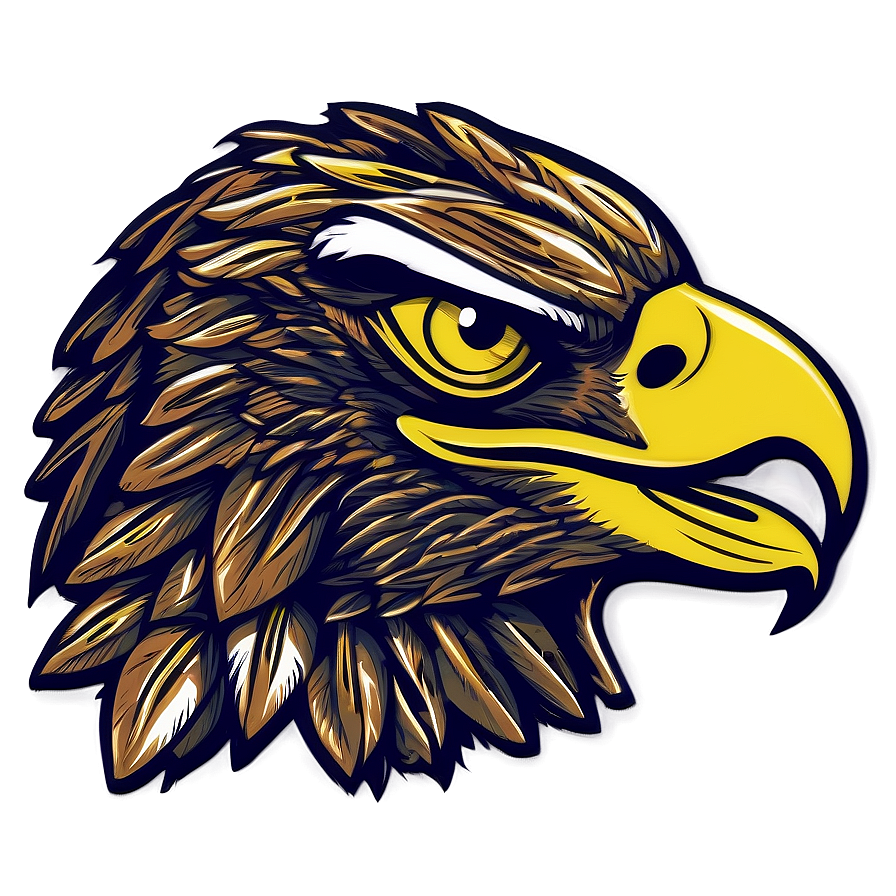 Mexican Eagle Woodcut Style Png 06132024 PNG image