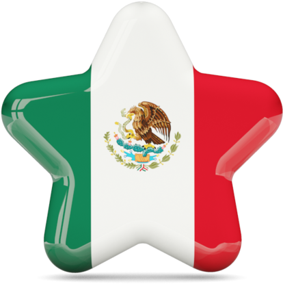 Mexican Flag Star Shaped Balloon PNG image