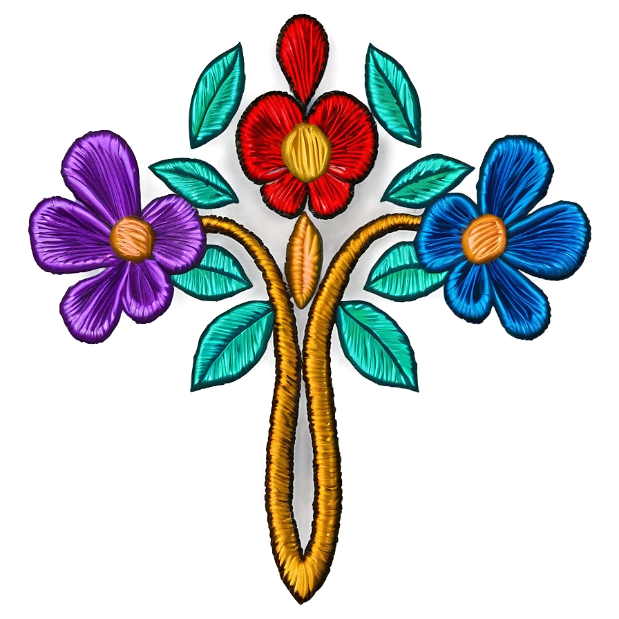 Mexican Flower Embroidery Designs Png 06202024 PNG image