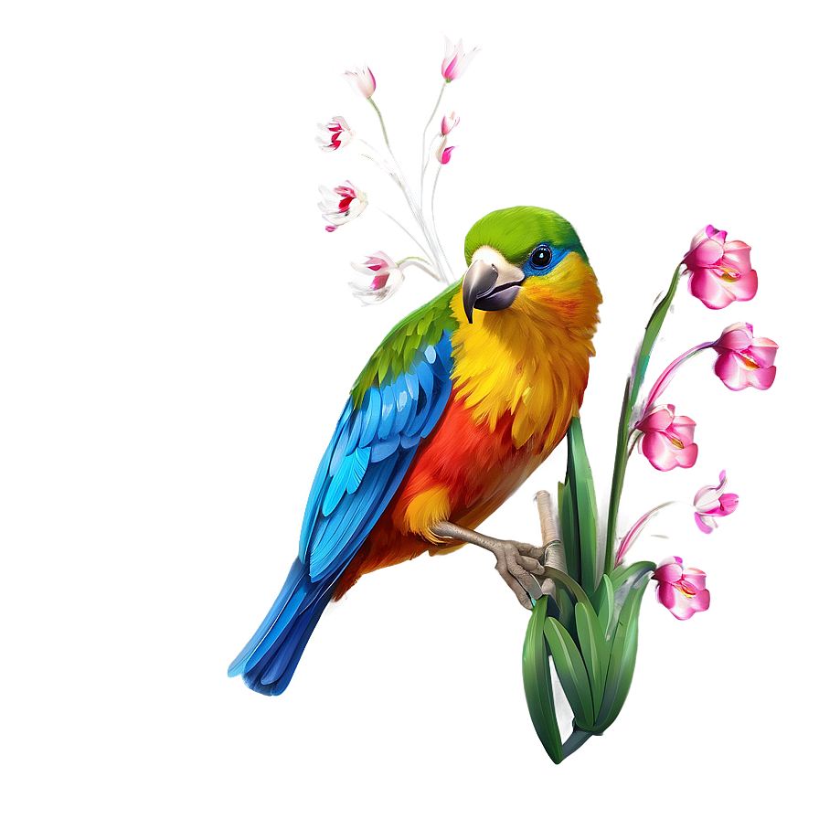 Mexican Flowers And Birds Png Dil PNG image