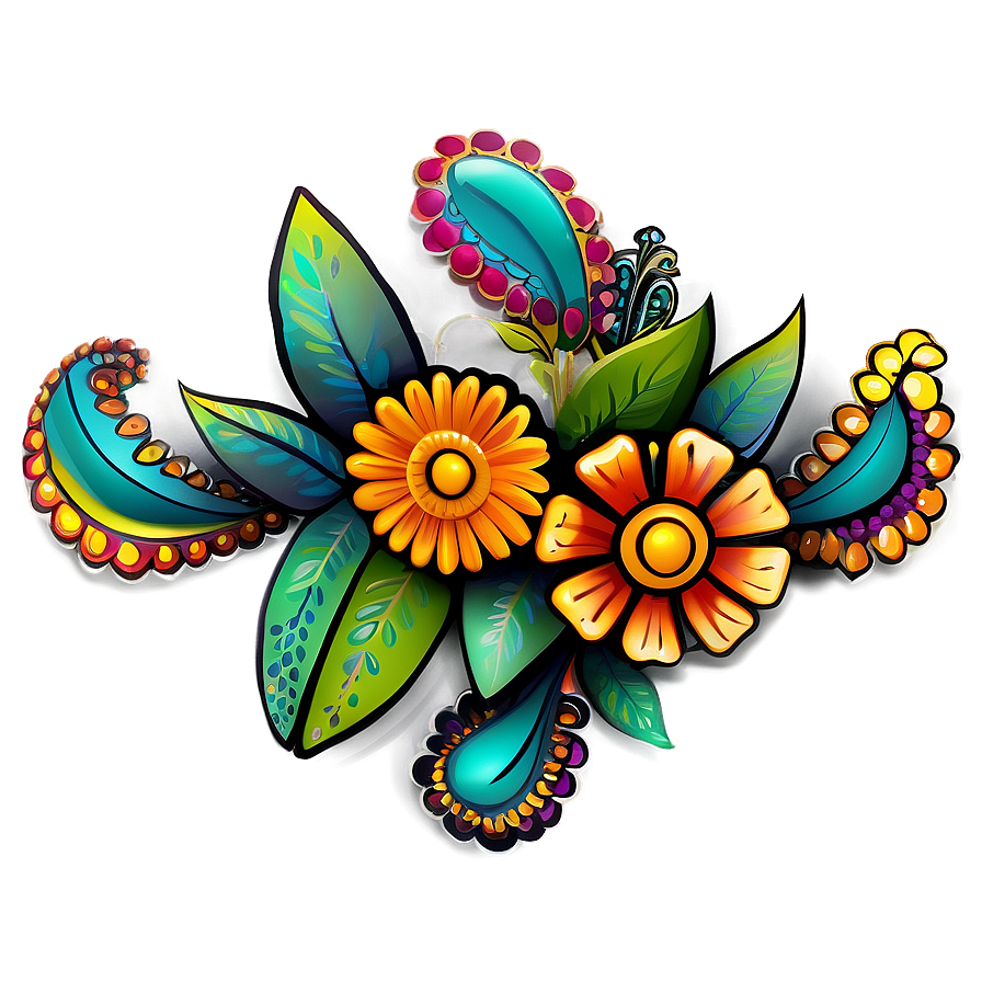 Mexican Flowers Background Png Sxi43 PNG image