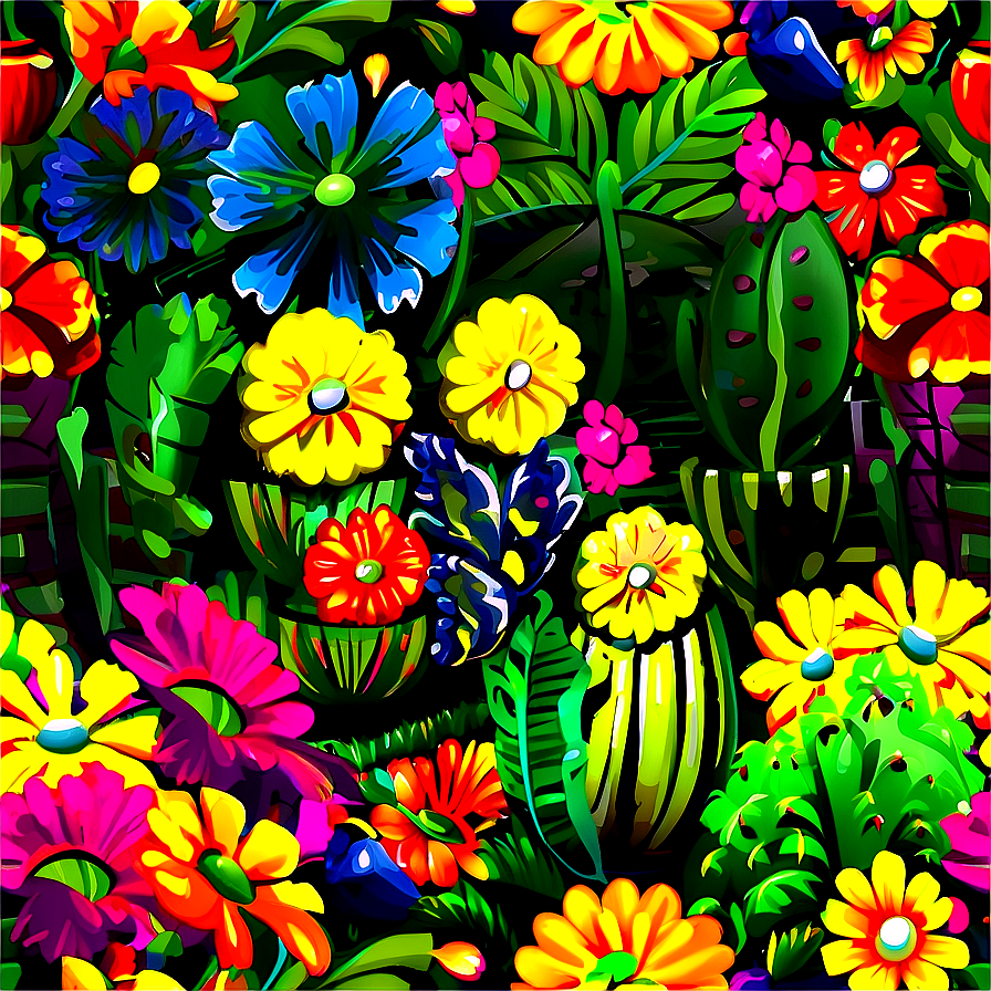 Mexican Flowers In Pots Png Mbi PNG image