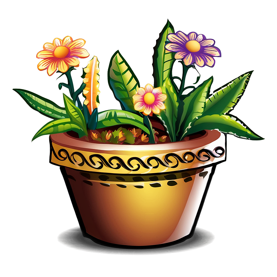 Mexican Flowers In Pots Png Wtd PNG image