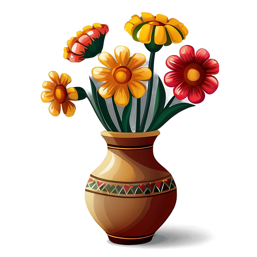 Mexican Flowers In Vases Png Ega21 PNG image