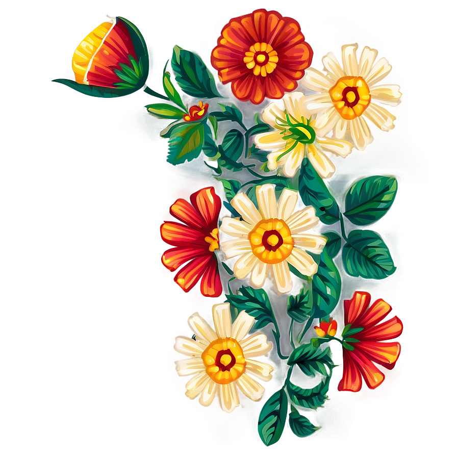 Mexican Flowers Pattern Png Uib94 PNG image