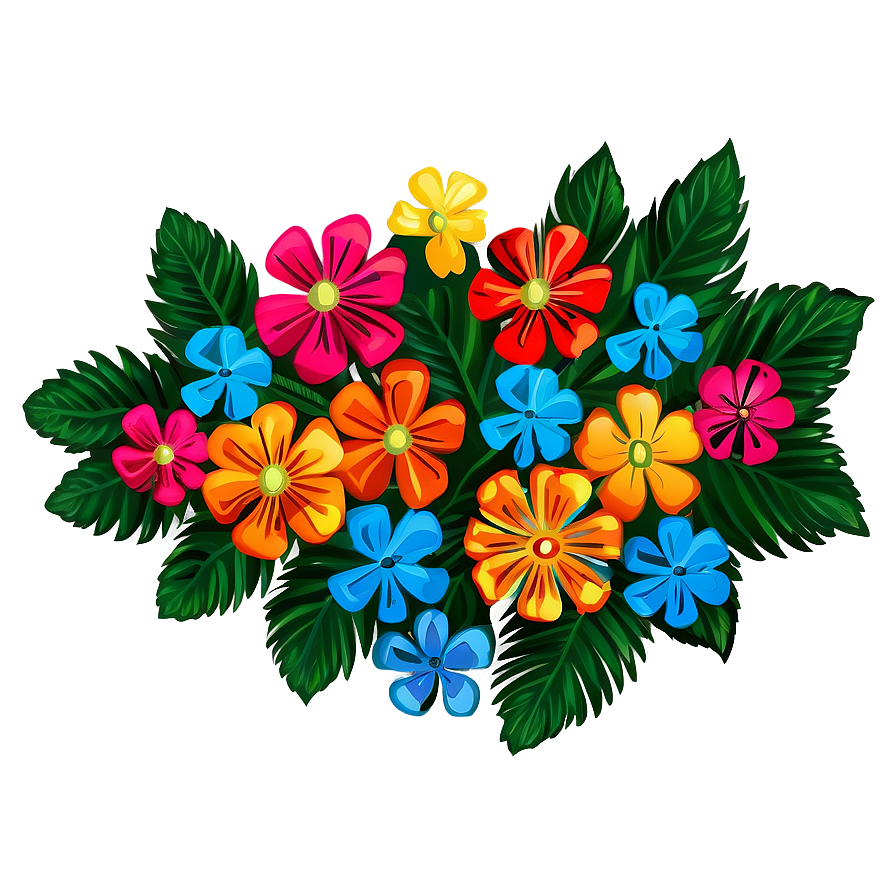 Mexican Flowers Pattern Png Wqn PNG image