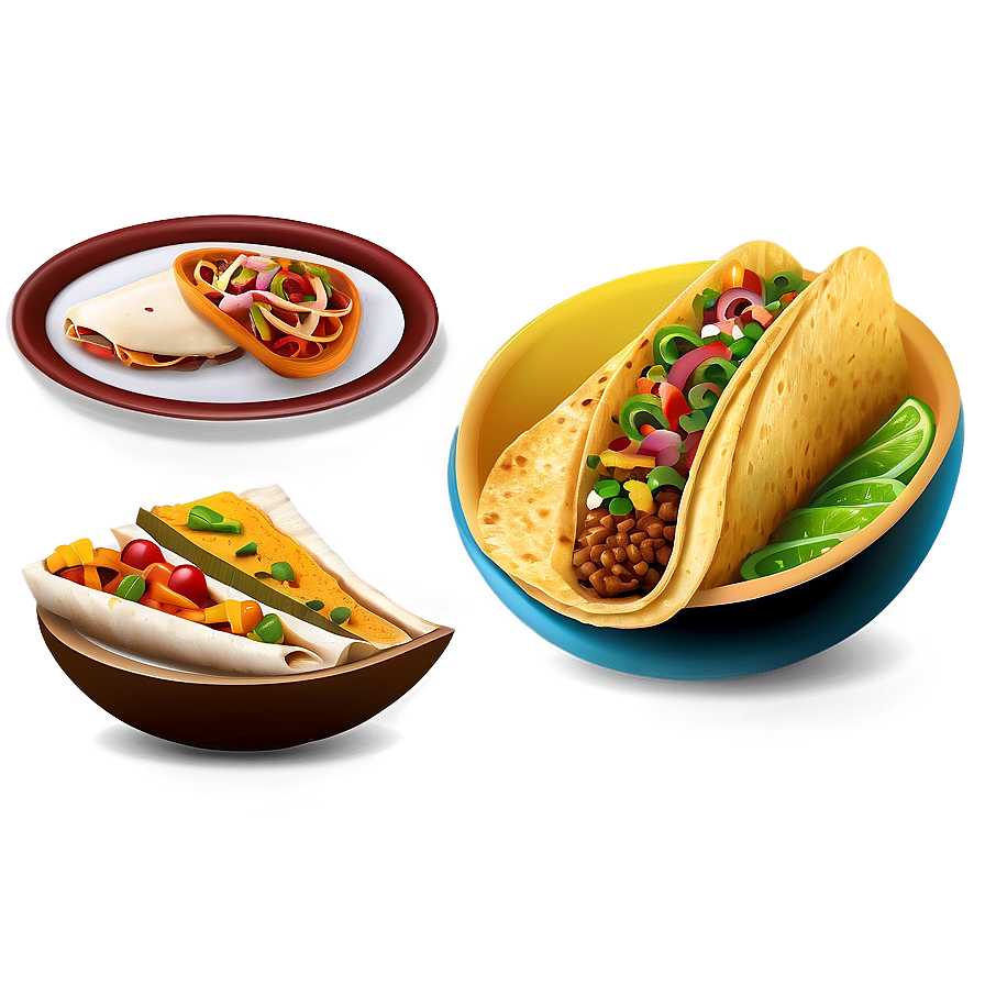 Mexican Food Icon Set Png 06122024 PNG image