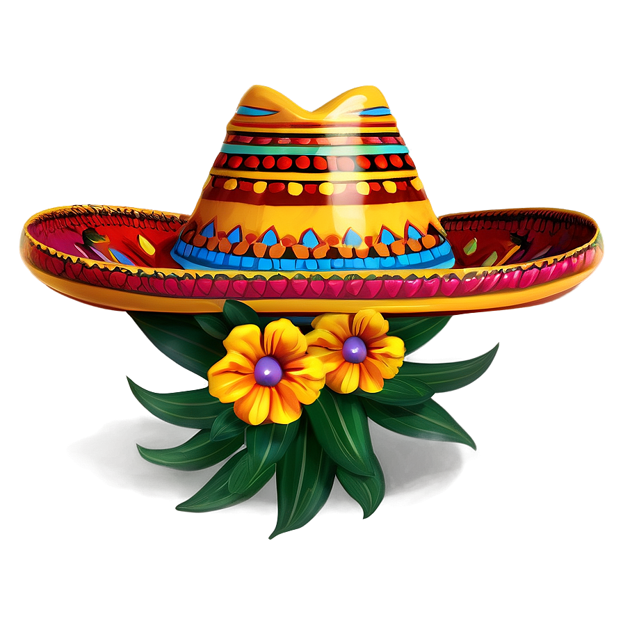 Mexican Hat With Flowers Png Uyb PNG image