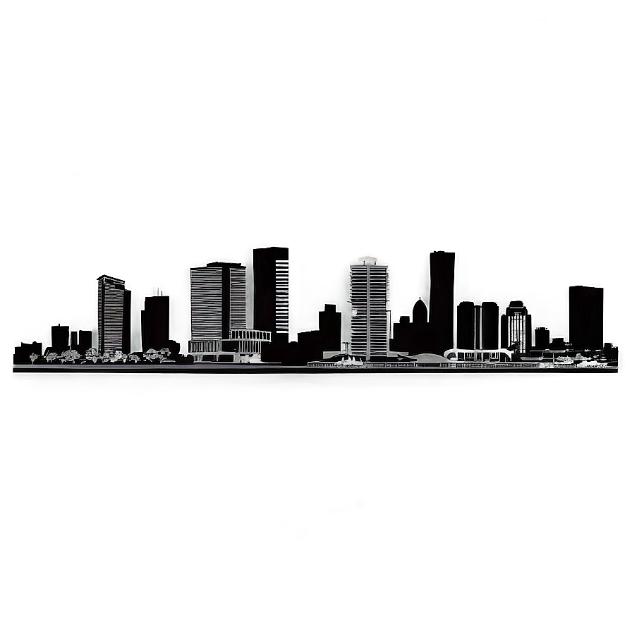 Miami Downtown Skyline Silhouette Png Bpf PNG image