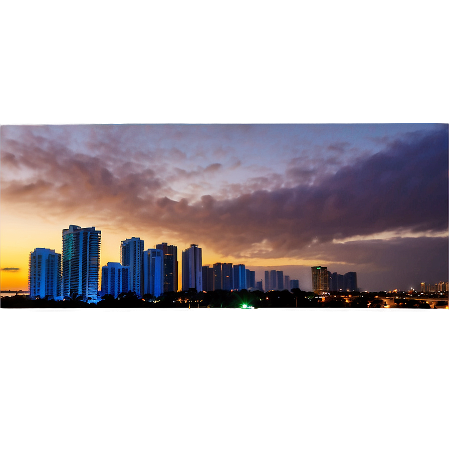 Miami Skyline During Twilight Png 06272024 PNG image