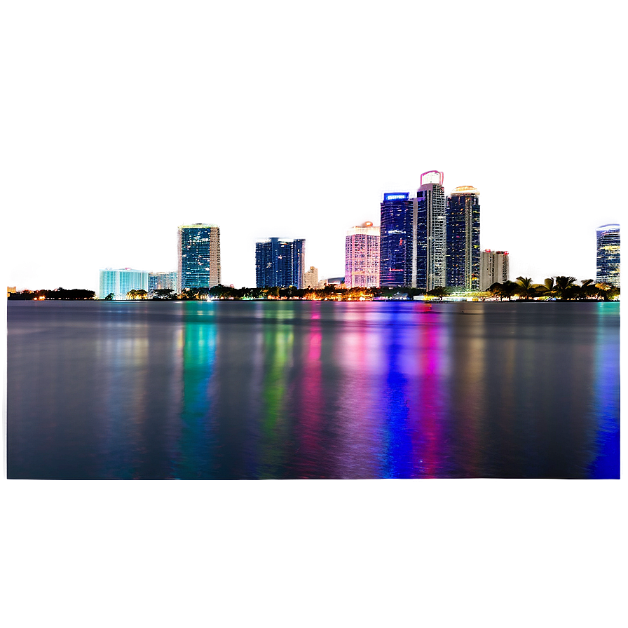 Miami Skyline During Twilight Png Doi13 PNG image