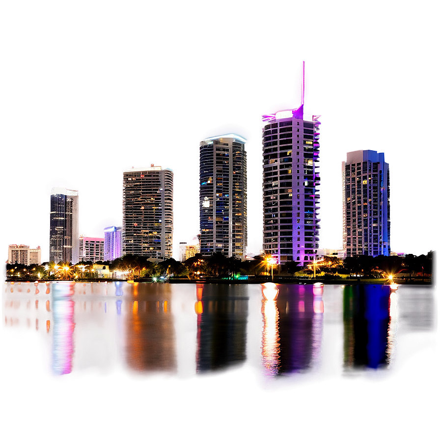 Miami Skyline During Twilight Png Eko PNG image