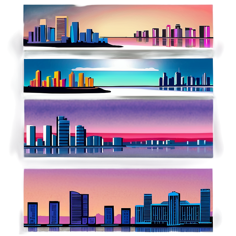 Miami Skyline In Pastel Colors Png 88 PNG image