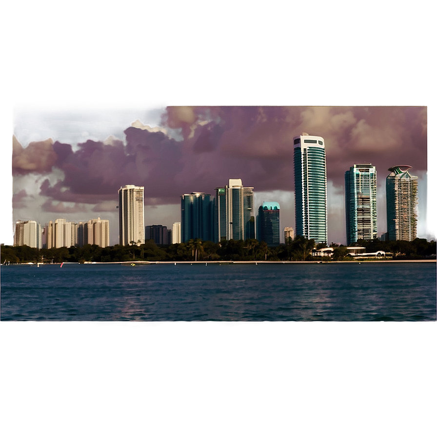 Miami Skyline In Summer Png Jxs PNG image