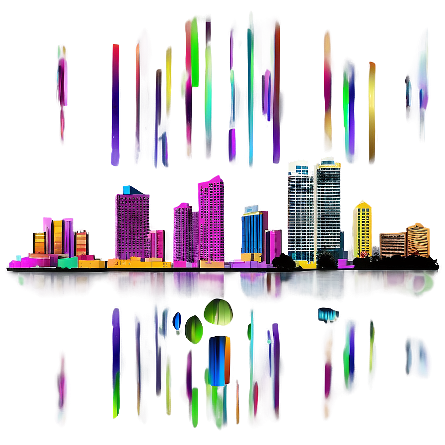 Miami Skyline With Artistic Flair Png 77 PNG image