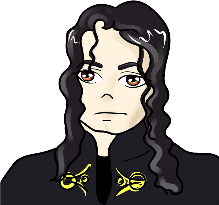 Michael Jackson Cartoon Portrait PNG image