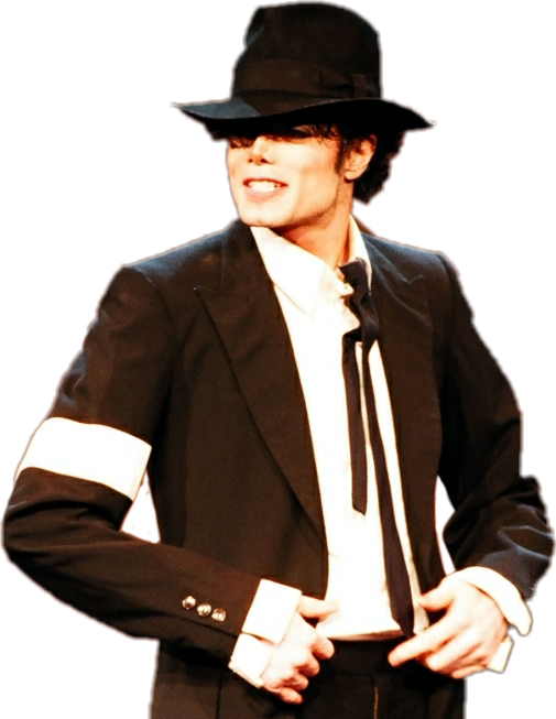 Michael Jackson Iconic Black Outfitand Fedora PNG image