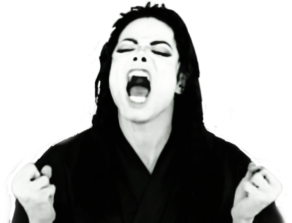 Michael Jackson Singing Passionately PNG image