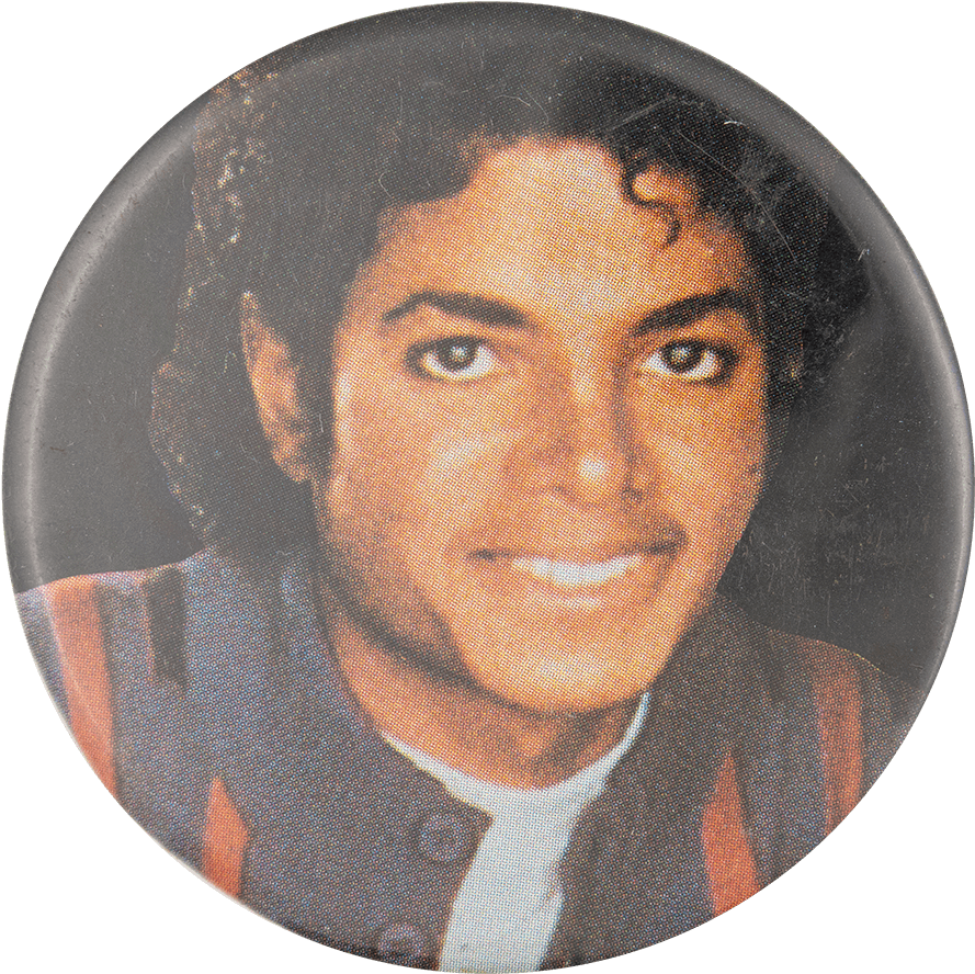 Michael Jackson Vintage Button Pin PNG image