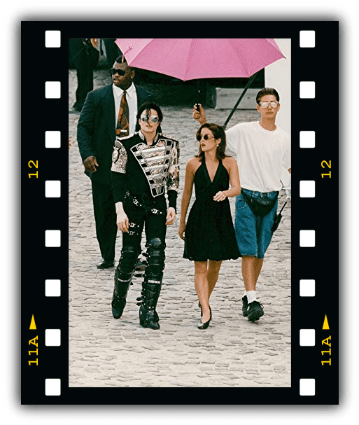 Michael Jackson Walking With Entourage PNG image
