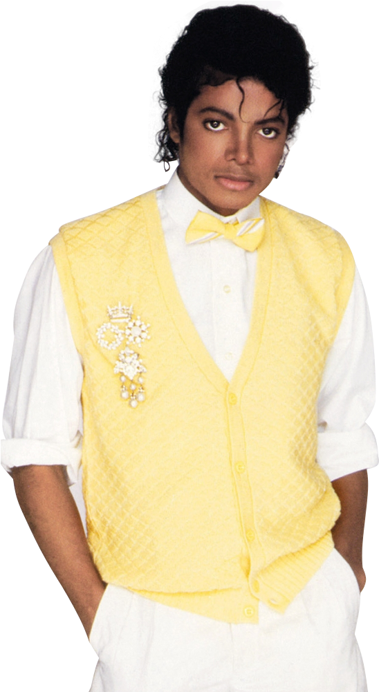 Michael Jackson Yellow Vest Portrait PNG image