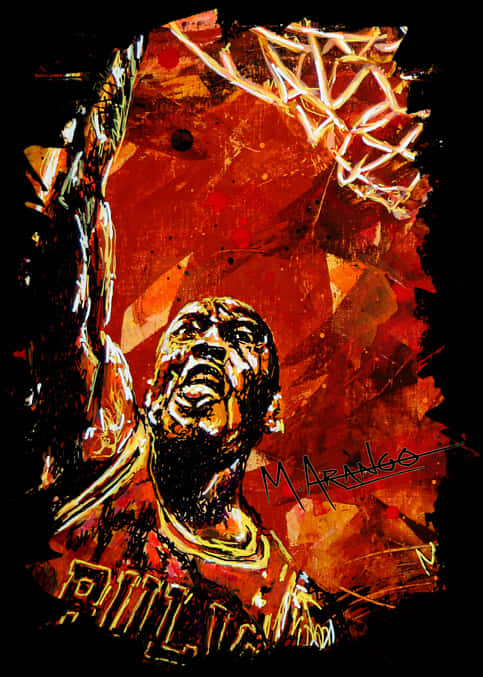 Michael Jordan Artistic Basketball Legend PNG image