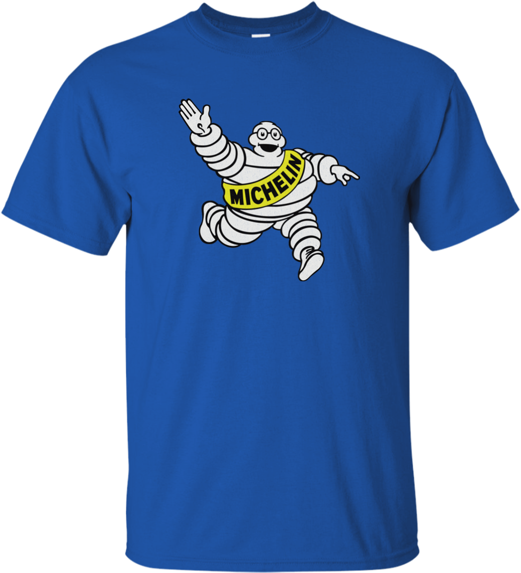 Michelin Man Blue T Shirt Graphic PNG image