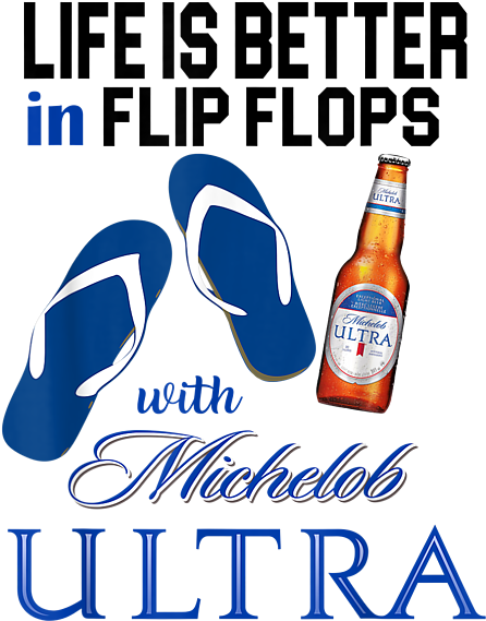 Michelob Ultra Flip Flops Ad PNG image