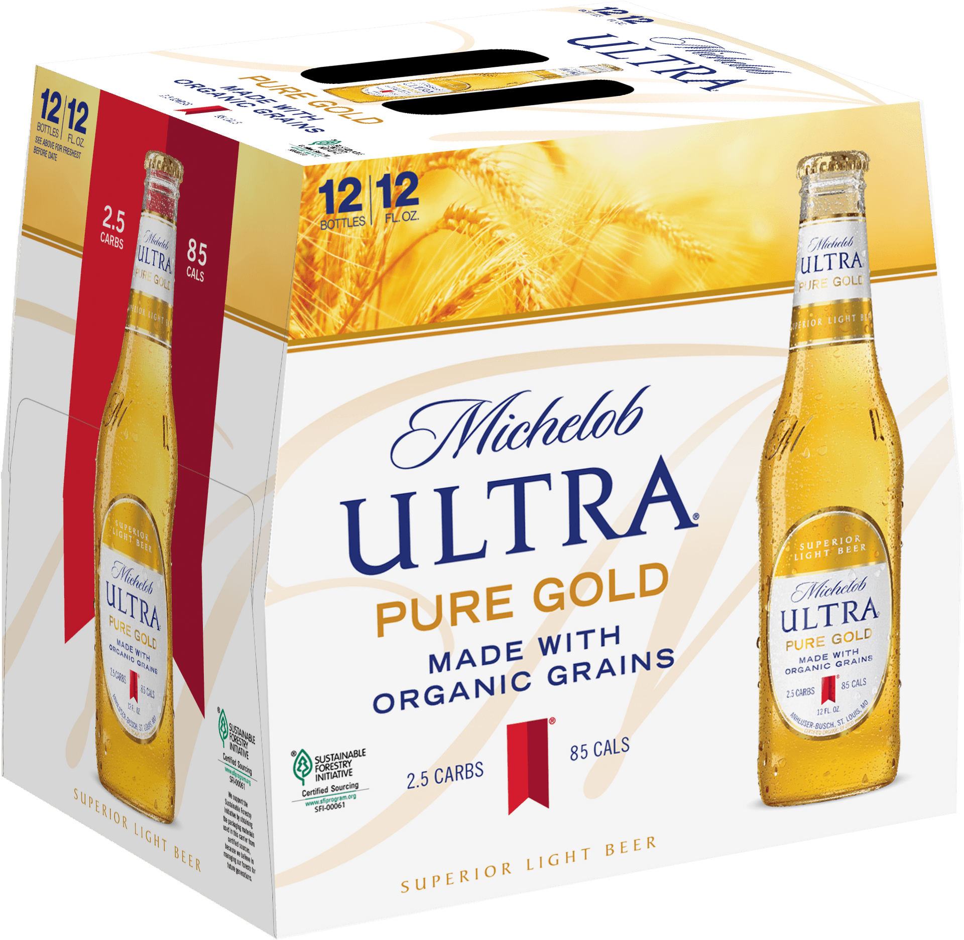 Michelob Ultra Pure Gold Beer Pack PNG image