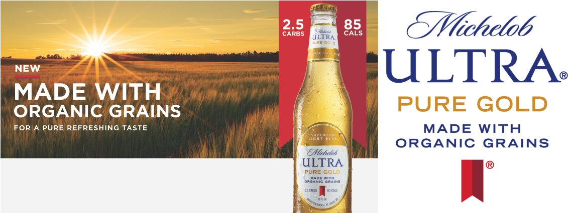 Michelob Ultra Pure Gold Organic Beer Ad PNG image