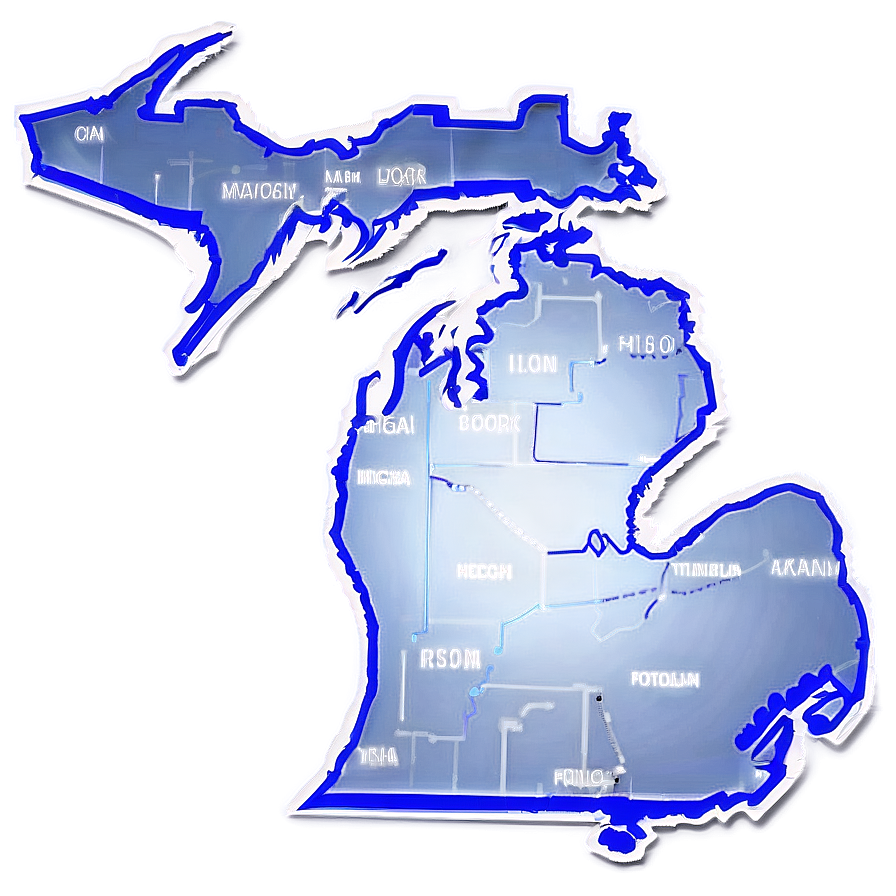 Michigan Map Outline Png Ata PNG image