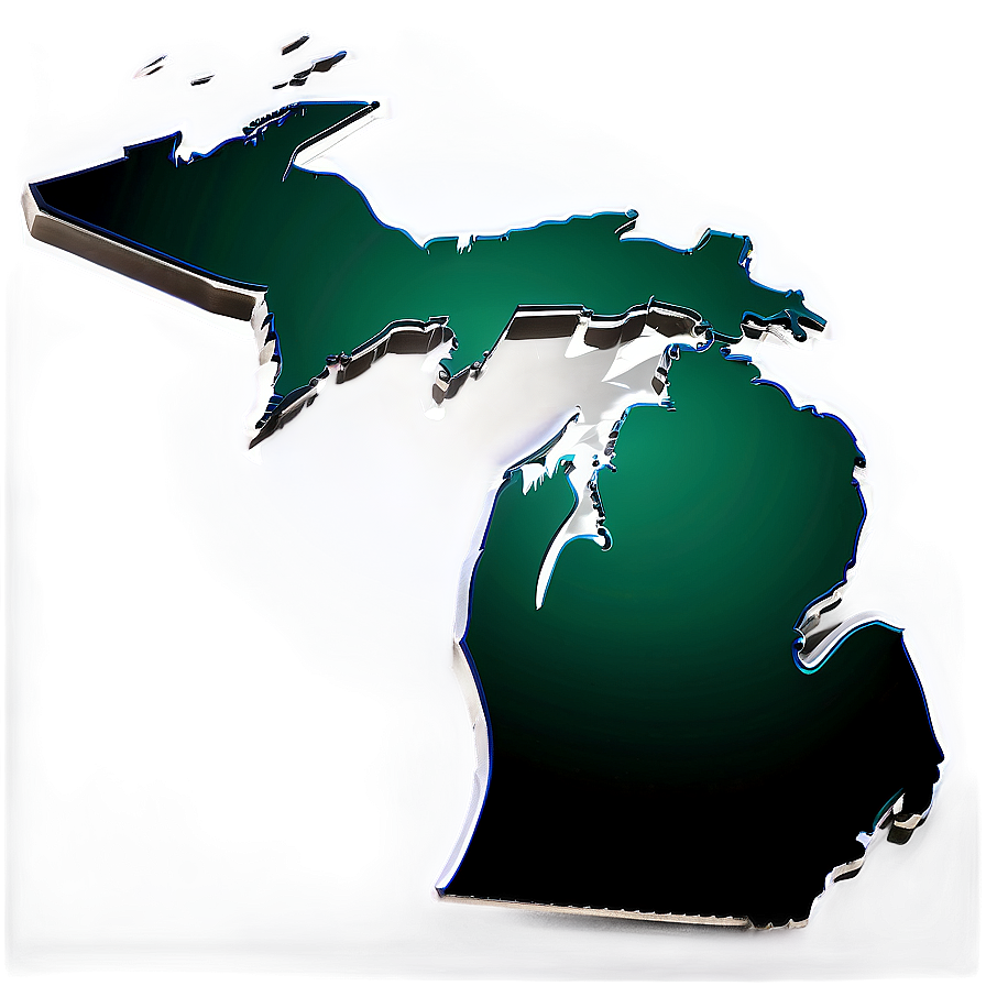 Michigan State Map Edge Png 06262024 PNG image