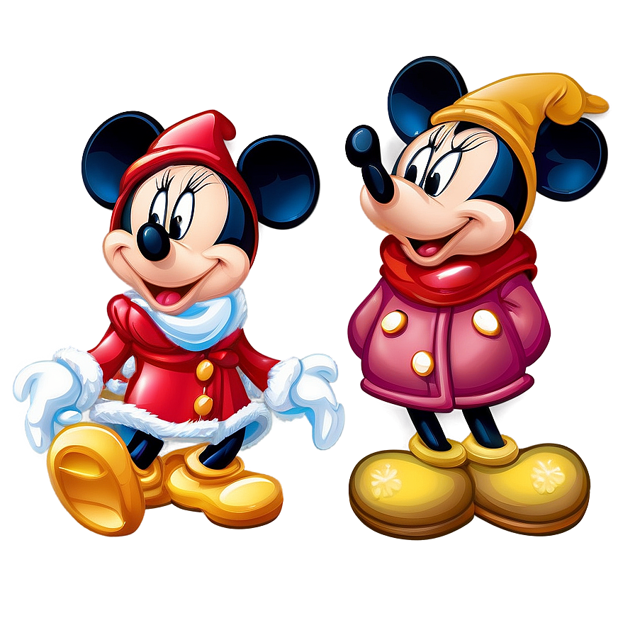 Mickey And Minnie Cozy Winter Png Ylc PNG image