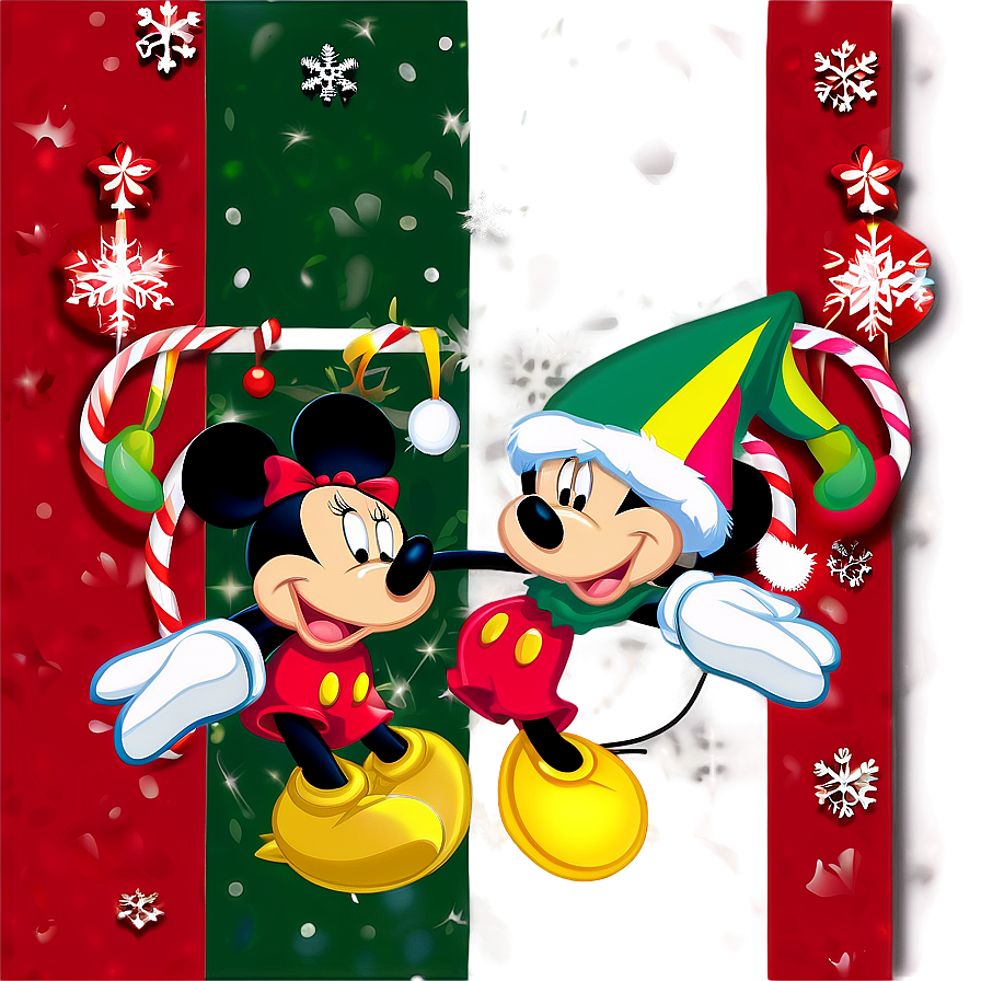 Mickey And Minnie Festive Christmas Png Gav PNG image