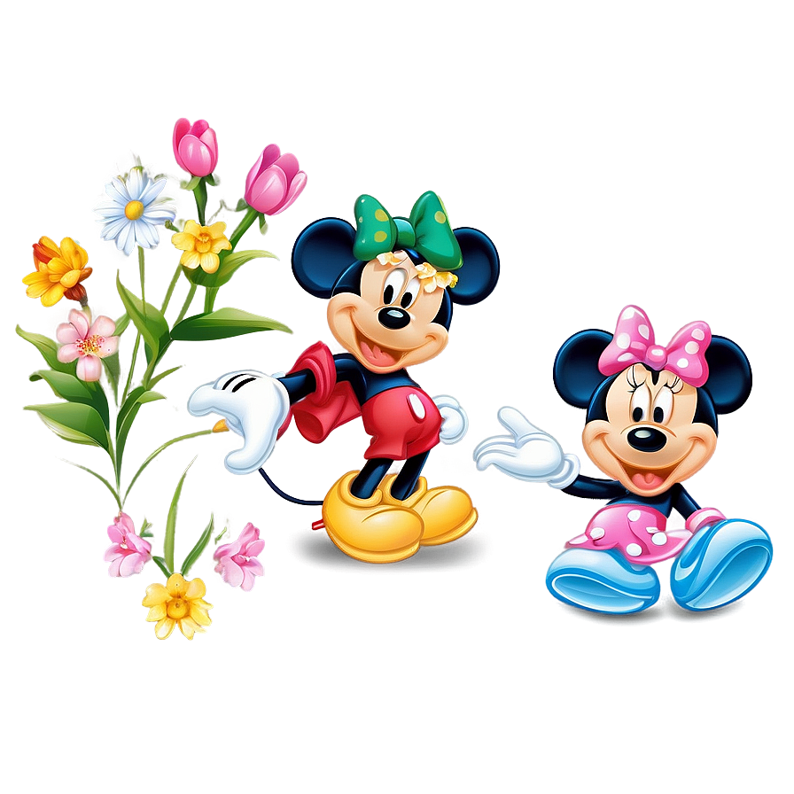 Mickey And Minnie Springtime Png 06122024 PNG image