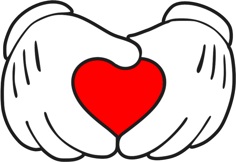 Mickey Hands Forming Heart PNG image