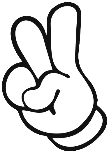 Mickey Mouse Hand Peace Sign PNG image