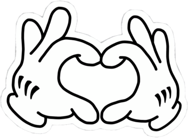Mickey Mouse Hands Heart Gesture PNG image