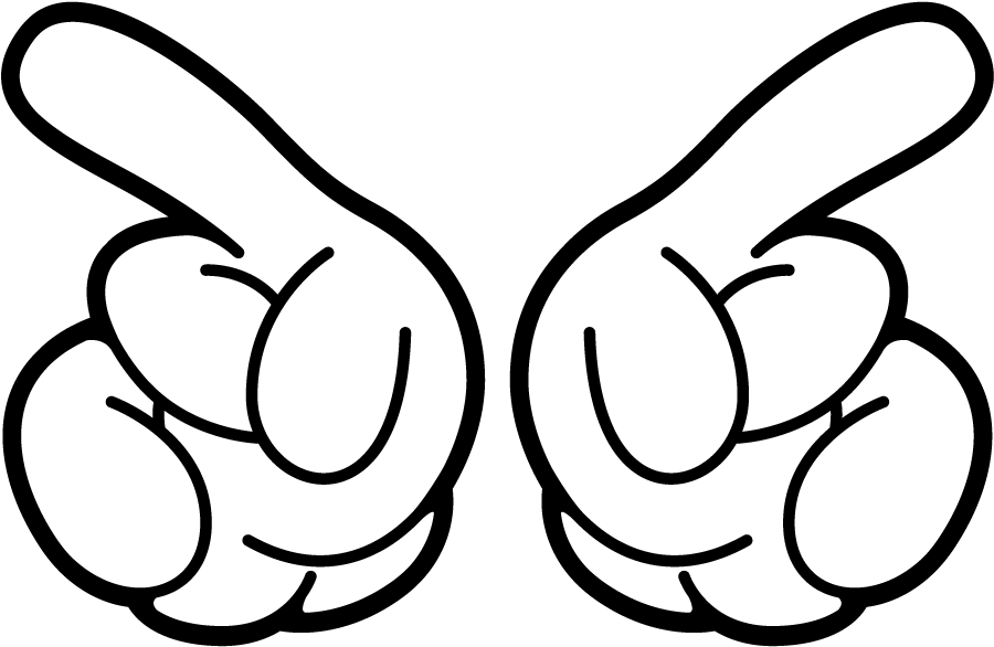 Mickey Mouse Hands Pointing Vector PNG image