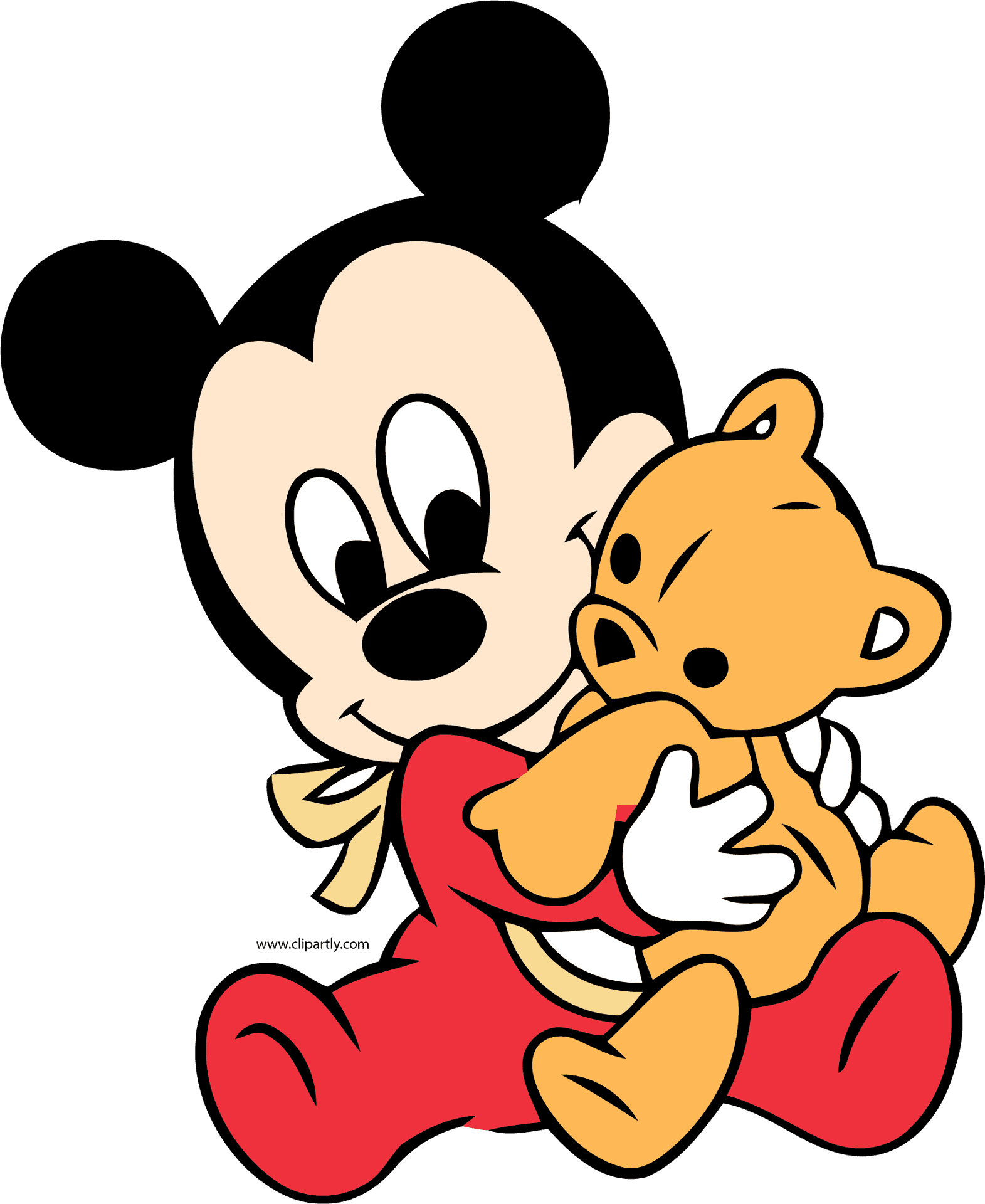 Mickey_ Mouse_ Hugging_ Teddy_ Bear PNG image