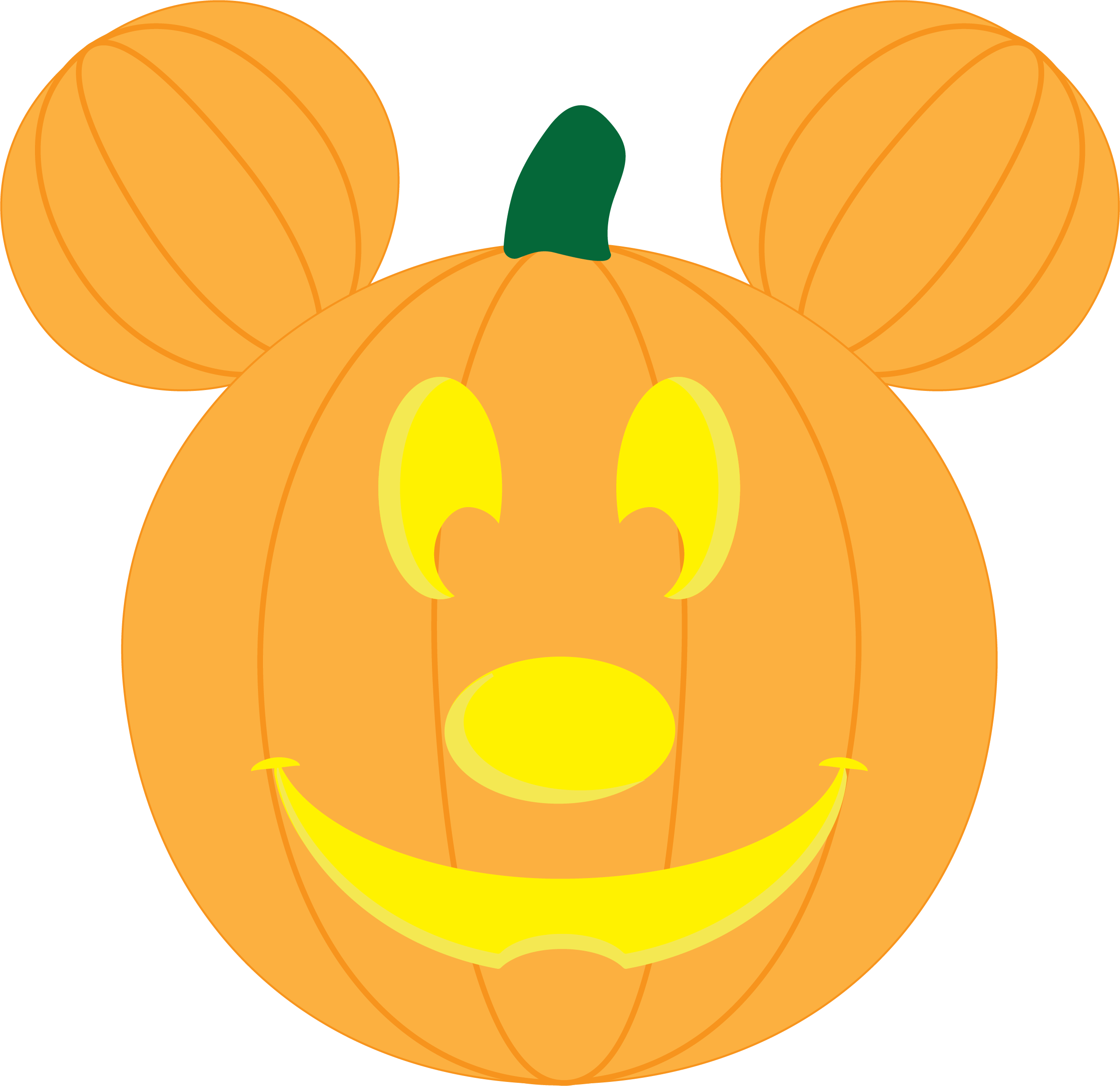 Mickey Mouse Pumpkin Carving Design PNG image