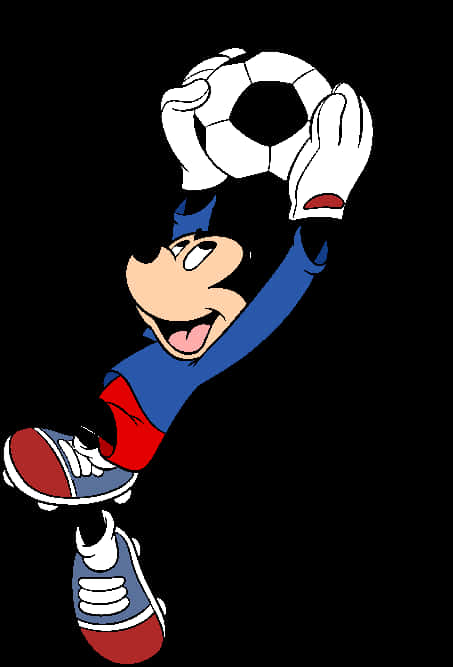 Mickey Mouse Soccer Player Cartoon PNG image