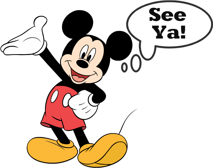Mickey Mouse Waving Goodbye PNG image