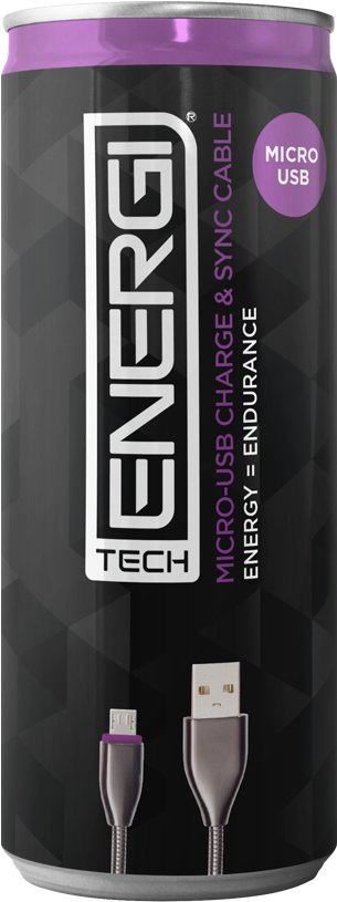 Micro U S B Cable Energy Drink Design PNG image